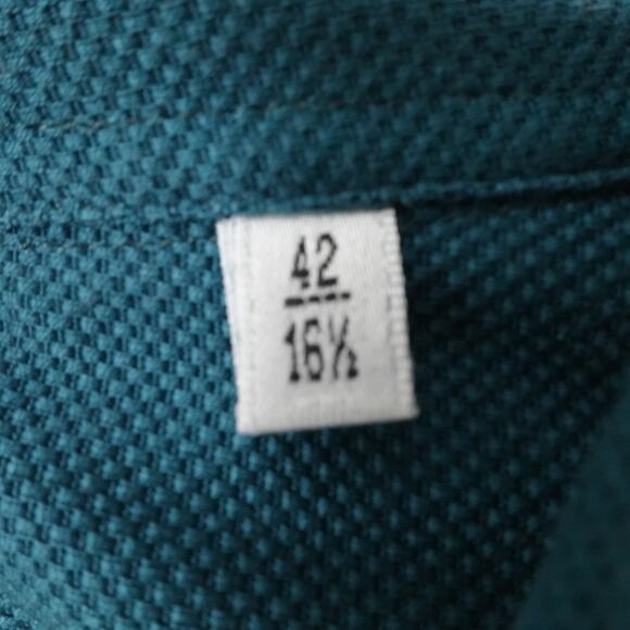 Romeo Gigli Shirt Mens 42 Green Textured Luxury Business Office Button Pock - Picture 4 of 13